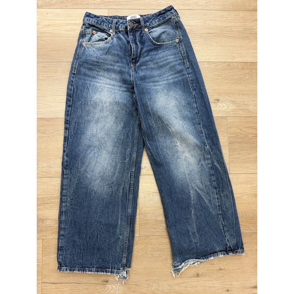 BDG Urban Outfitters Womens 27 Baggy Jeans Distressed Hem Blue Denim Y2K